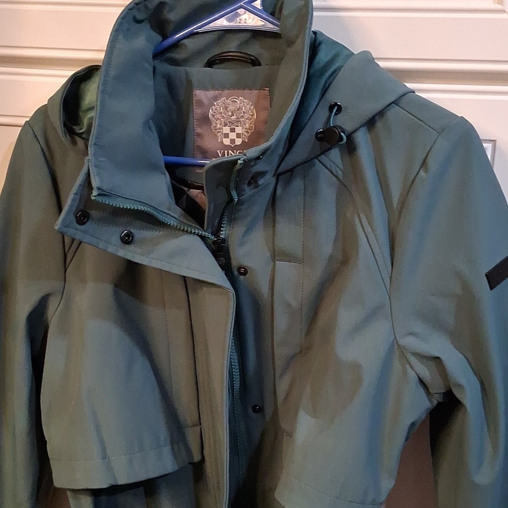 NWT Vince Camuto Teal Trench Coat Size Medium - Picture 2 of 9